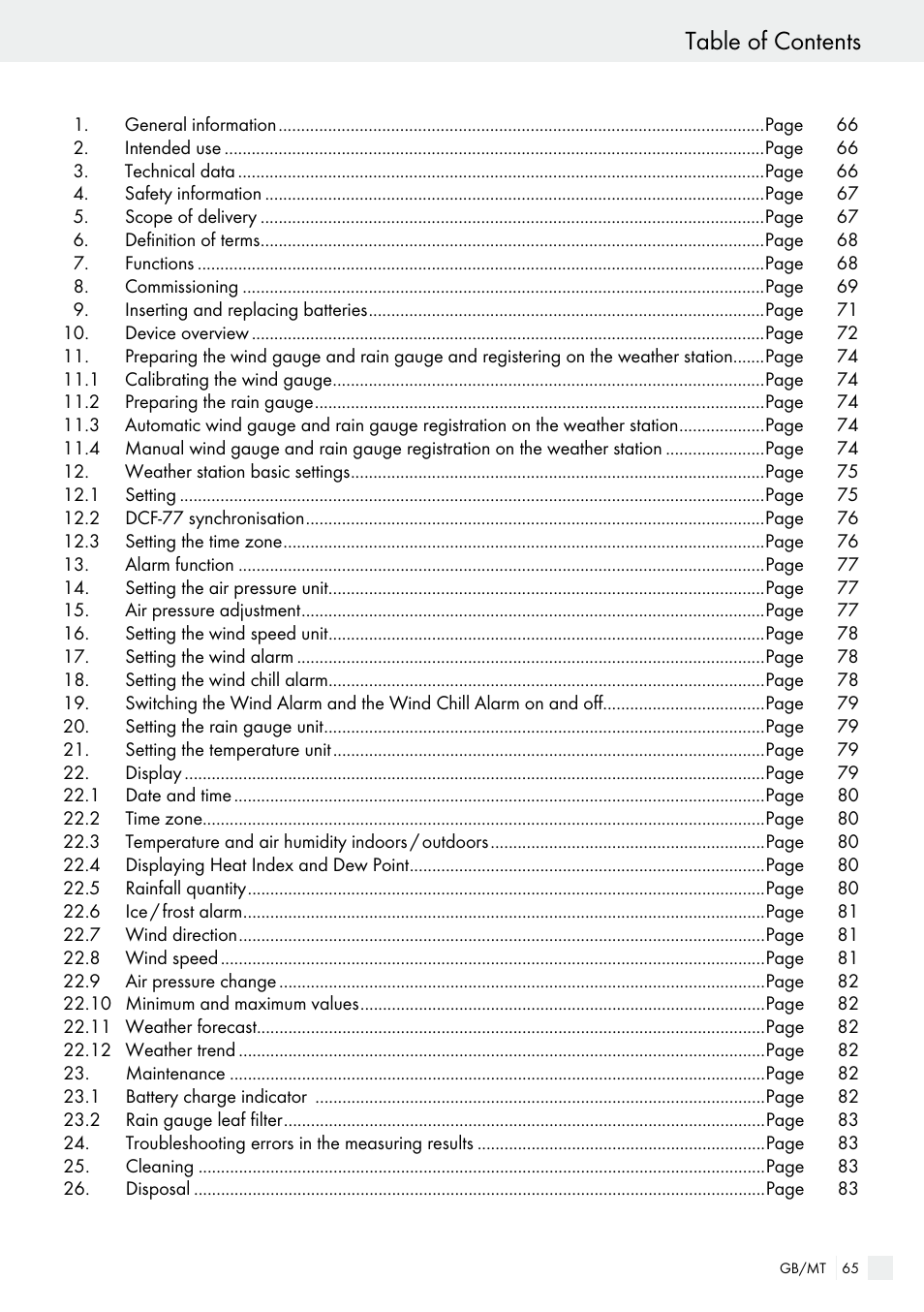 Auriol H13726 User Manual | Page 65 / 104