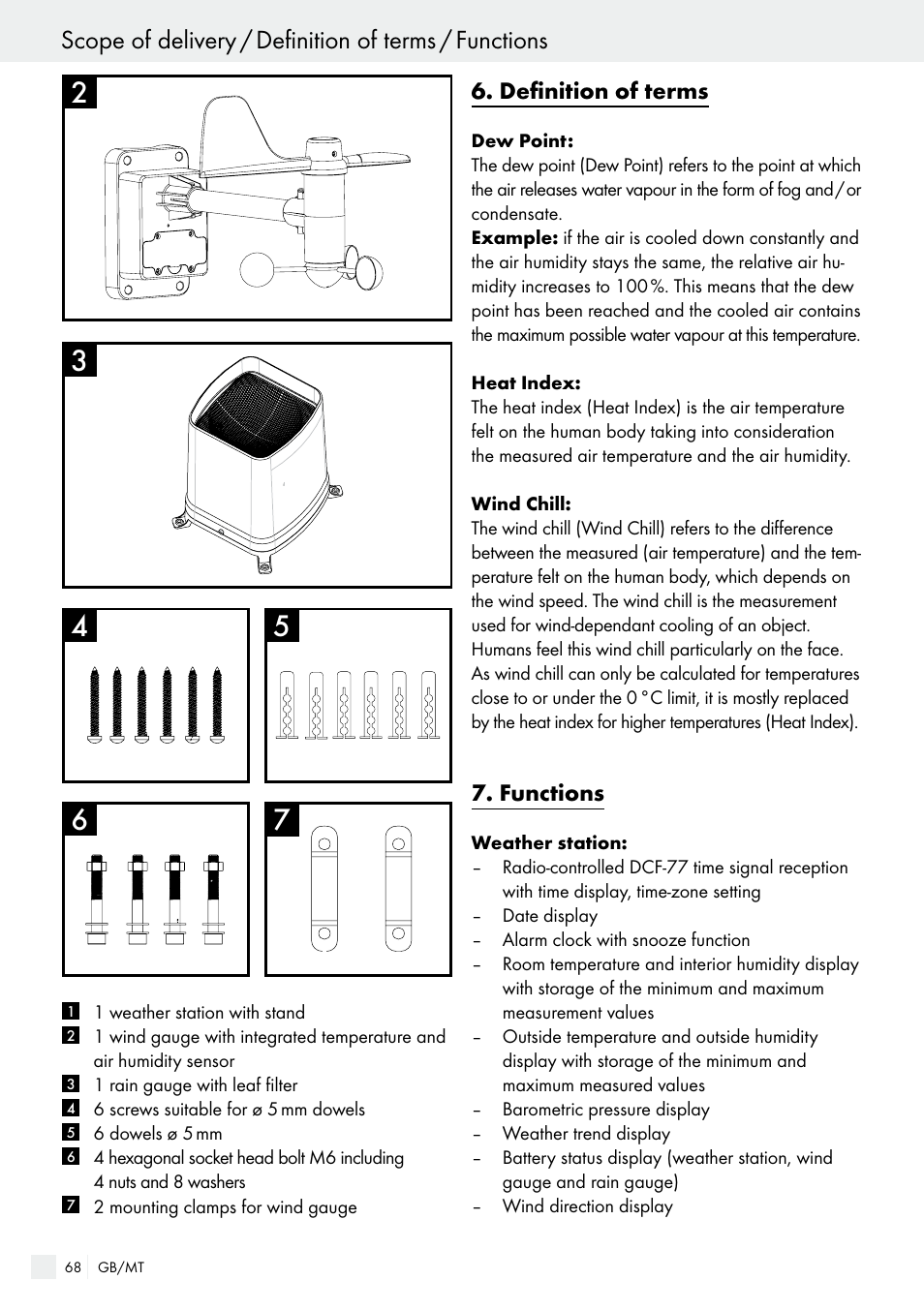 Definition of terms, Functions | Auriol H13726 User Manual | Page 68 / 104