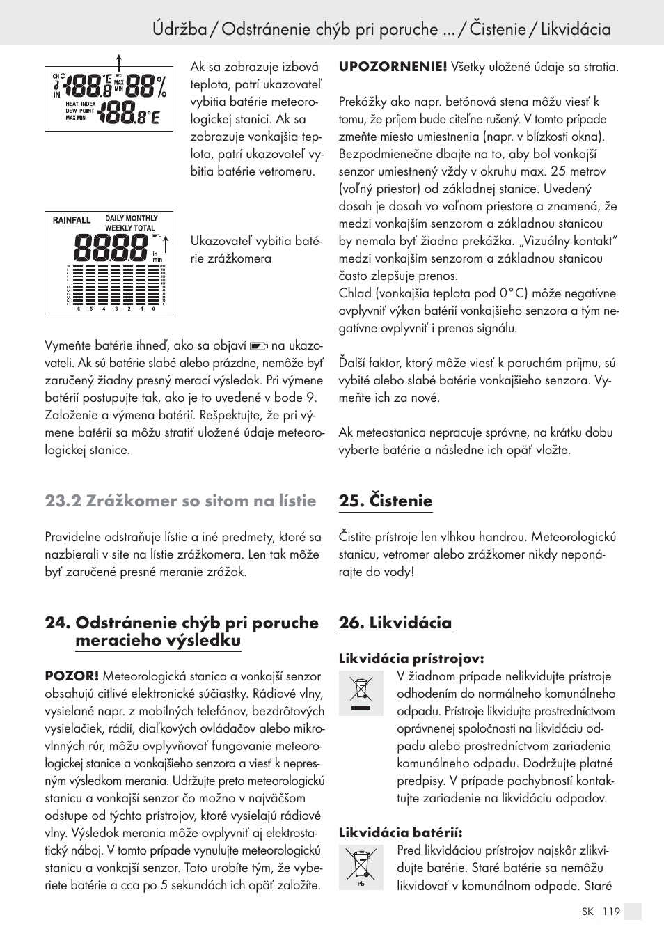 Údržba / odstránenie chýb pri poruche, Čistenie / likvidácia | Auriol H13726 User Manual | Page 119 / 141