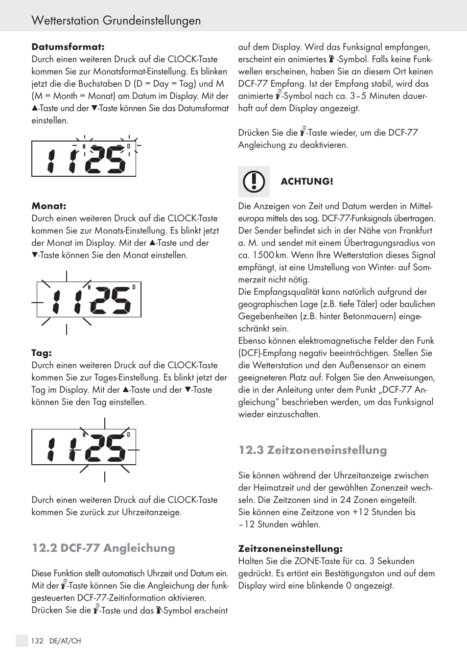 Wetterstation grundeinstellungen | Auriol H13726 User Manual | Page 132 / 141