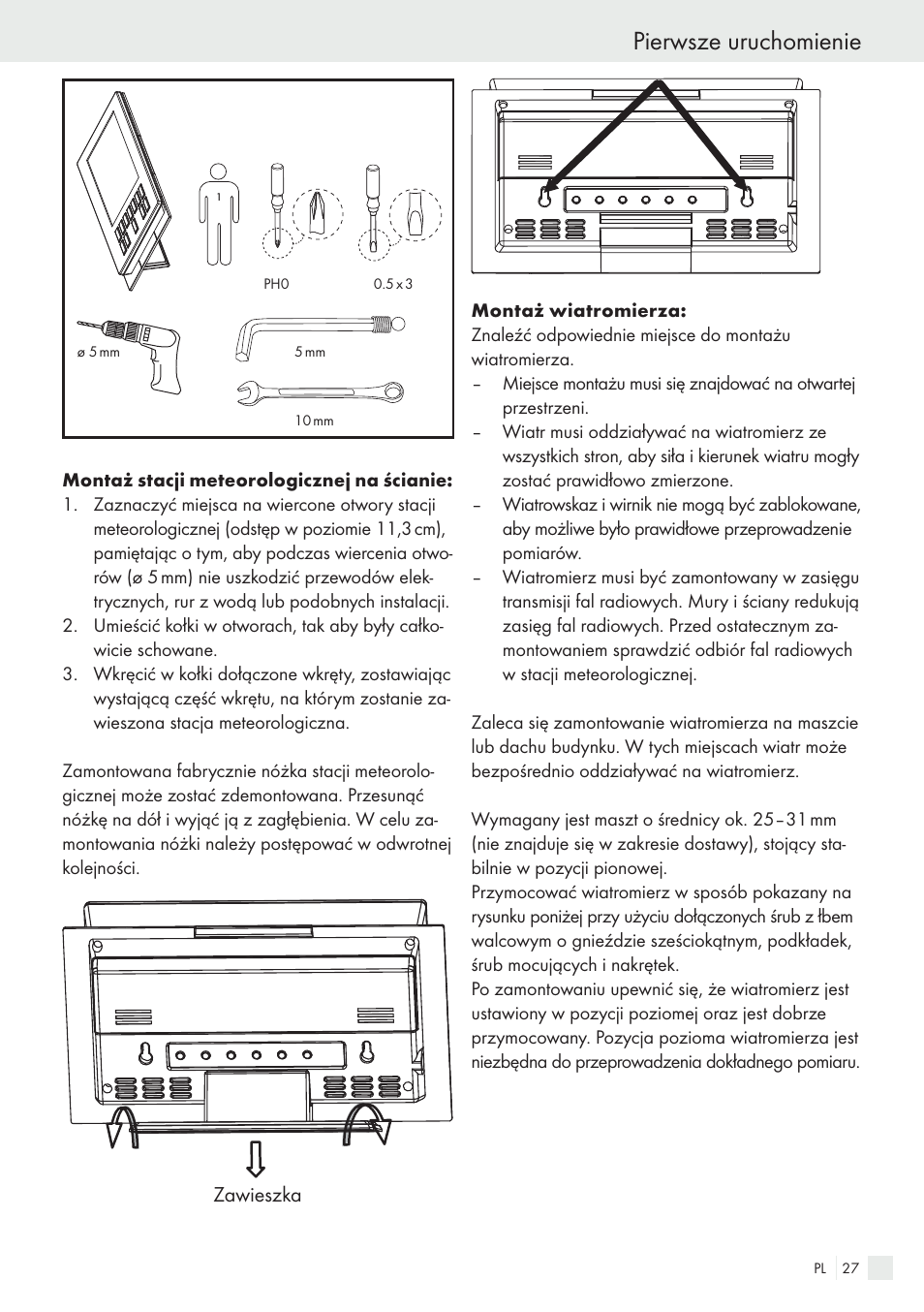 Pierwsze uruchomienie | Auriol H13726 User Manual | Page 27 / 141