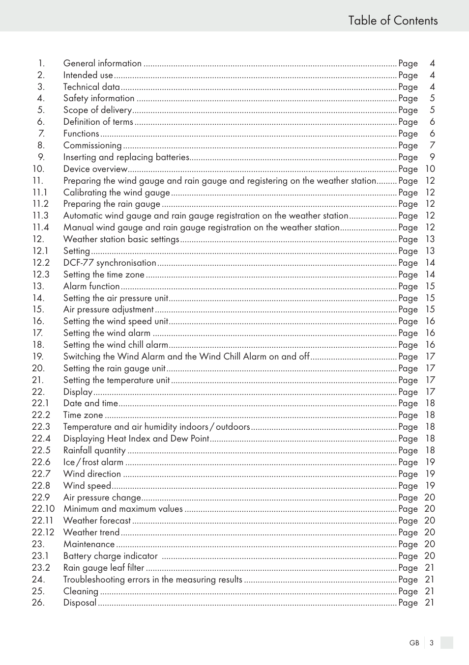 Auriol H13726 User Manual | Page 3 / 141