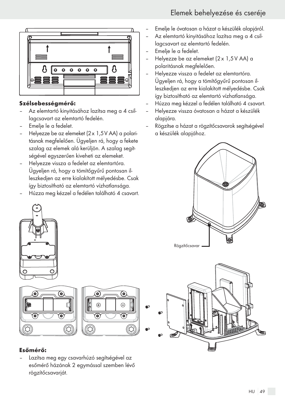 Elemek behelyezése és cseréje | Auriol H13726 User Manual | Page 49 / 141