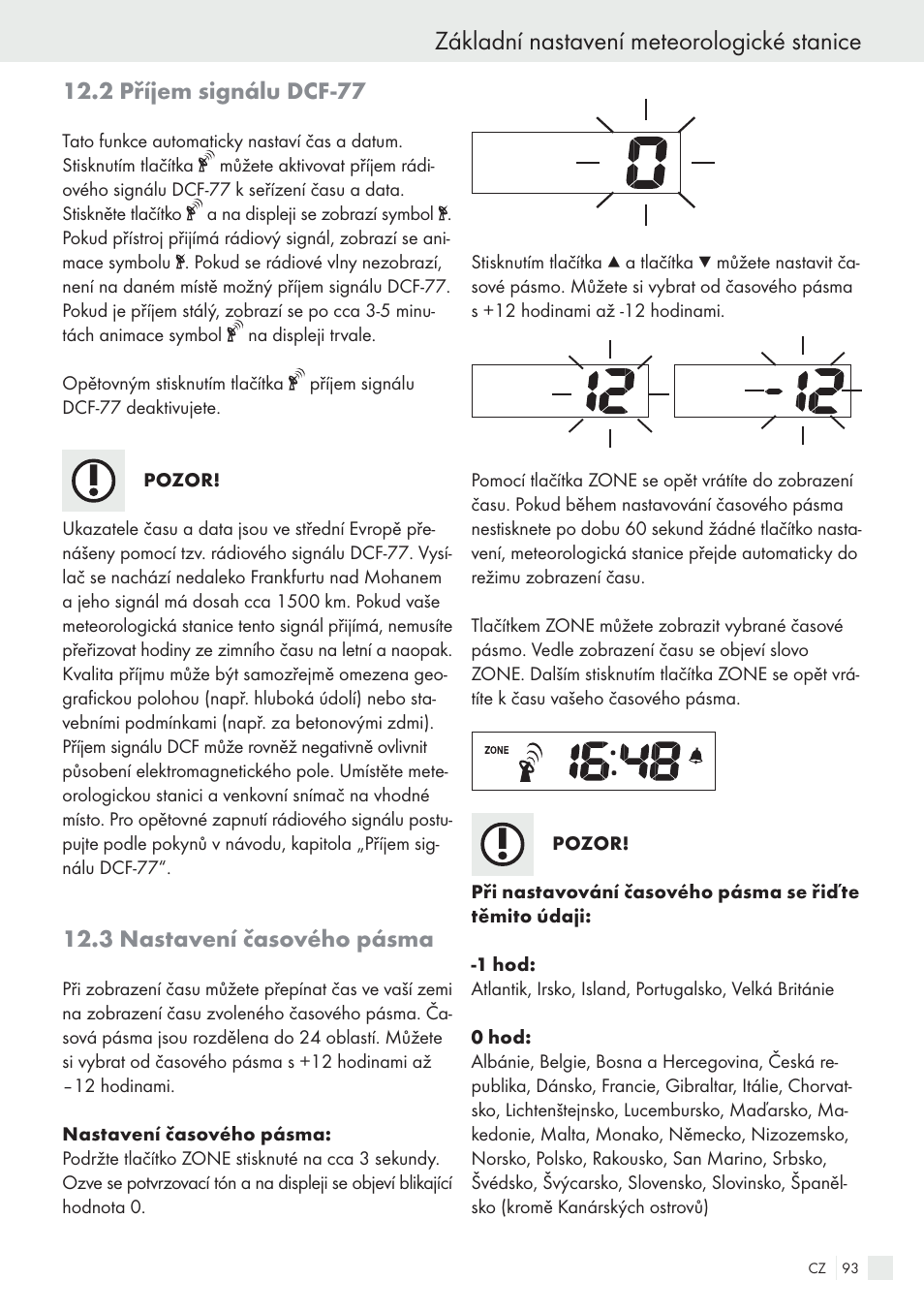 Základní nastavení meteorologické stanice | Auriol H13726 User Manual | Page 93 / 141