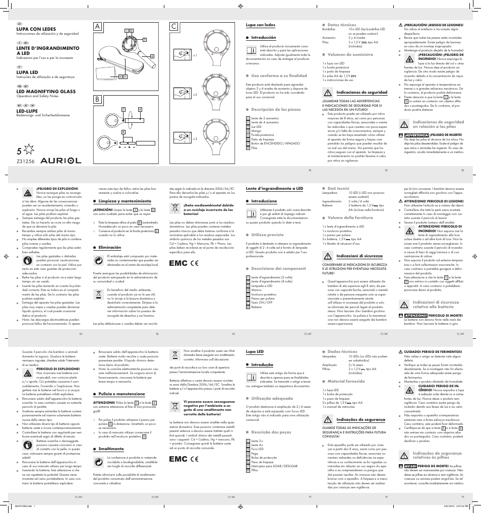 Auriol Z31256 User Manual | 2 pages