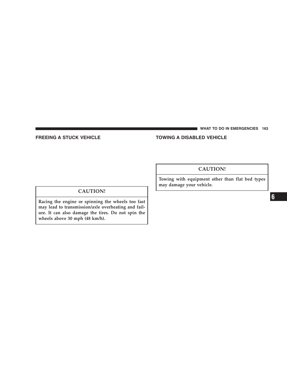 Freeing a stuck vehicle, Towing a disabled vehicle | Dodge 2006 ZB Viper User Manual | Page 163 / 264