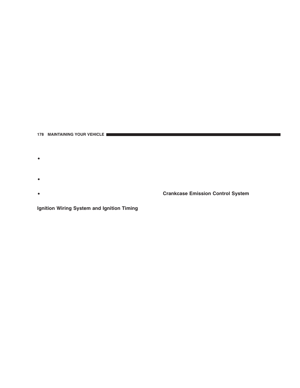 Ignition wiring system and ignition timing, Crankcase emission control system | Dodge 2006 ZB Viper User Manual | Page 178 / 264