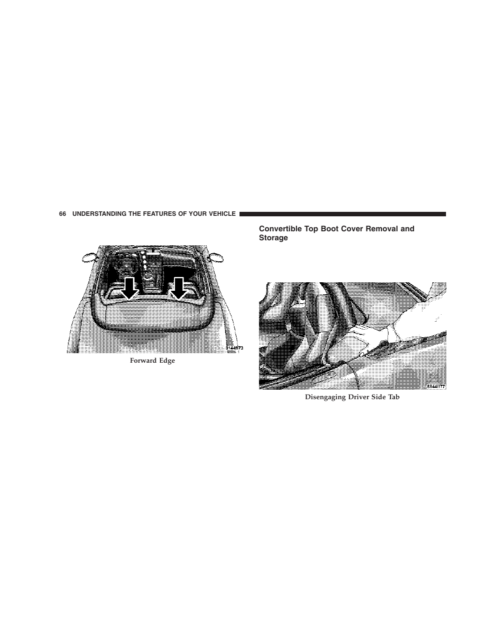 Convertible top boot cover removal and, Storage | Dodge 2006 ZB Viper User Manual | Page 66 / 264