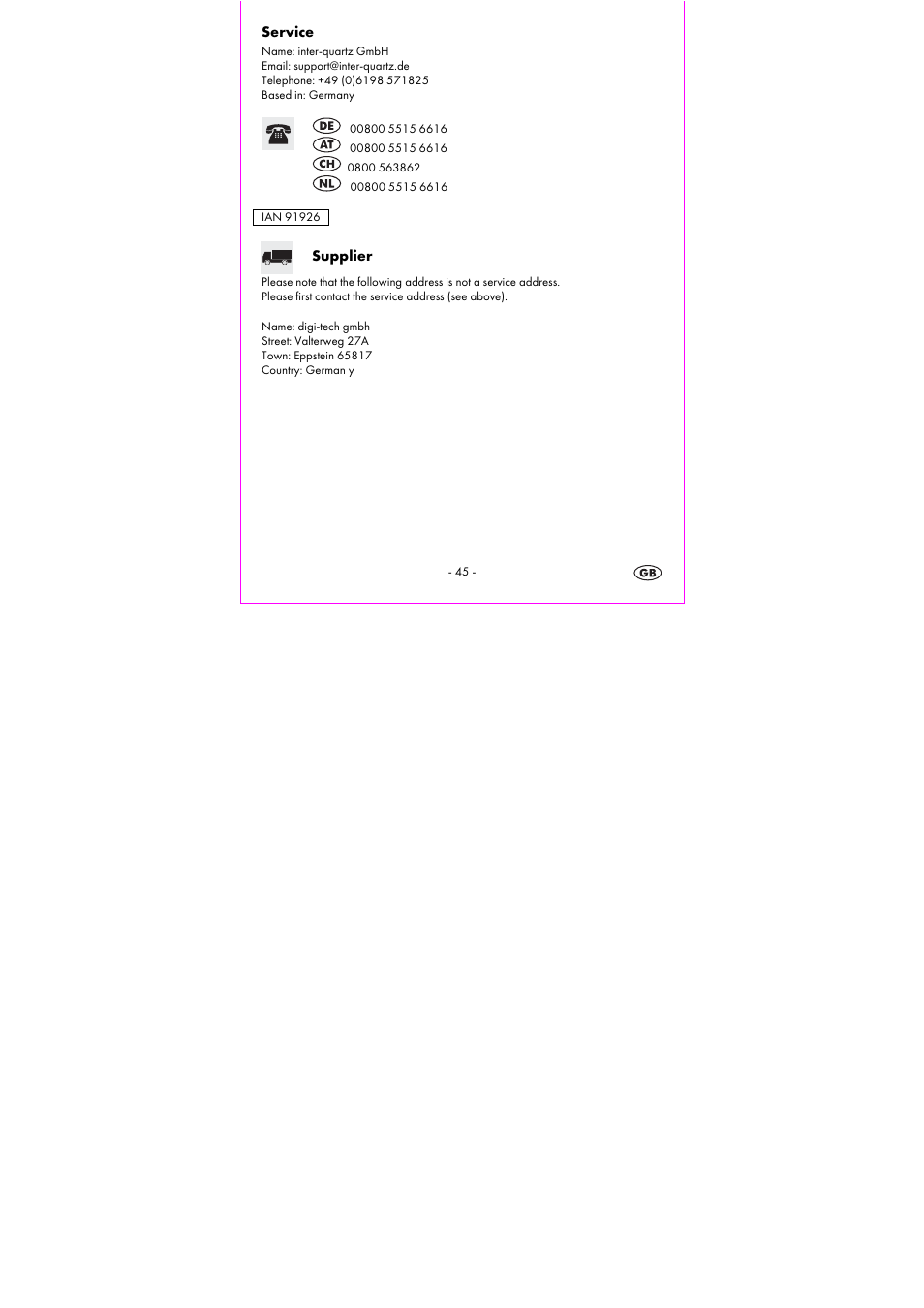 Auriol 2-LD3533-1 User Manual | Page 47 / 49