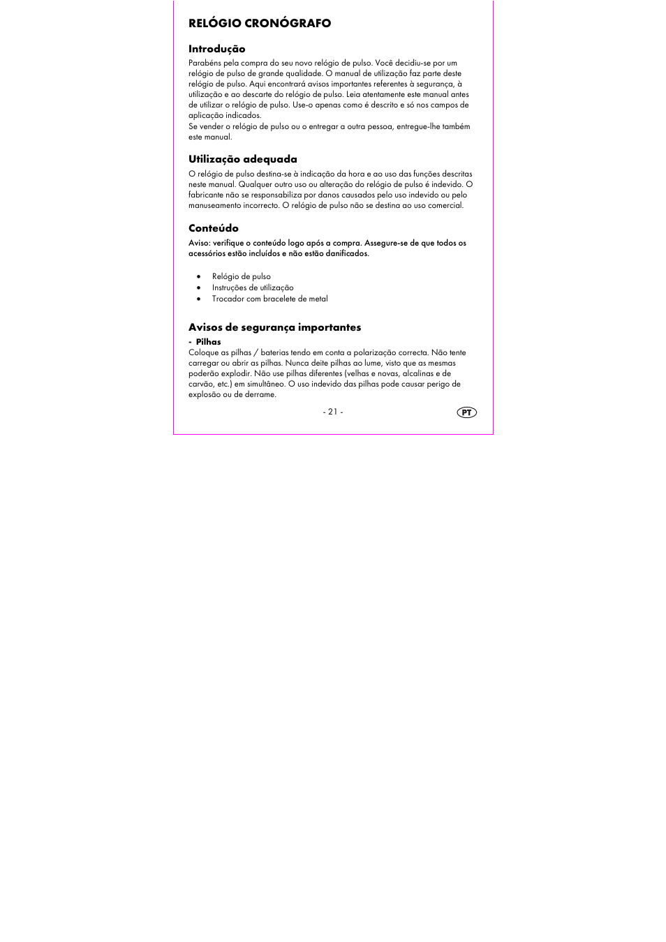 Relógio cronógrafo | Auriol 2-LD3533-1 User Manual | Page 23 / 50