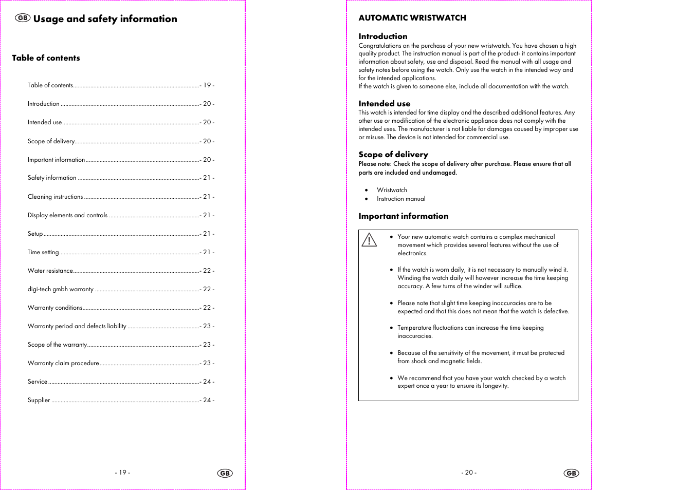 Usage and safety information | Auriol 2-LD3523-1 User Manual | Page 11 / 14