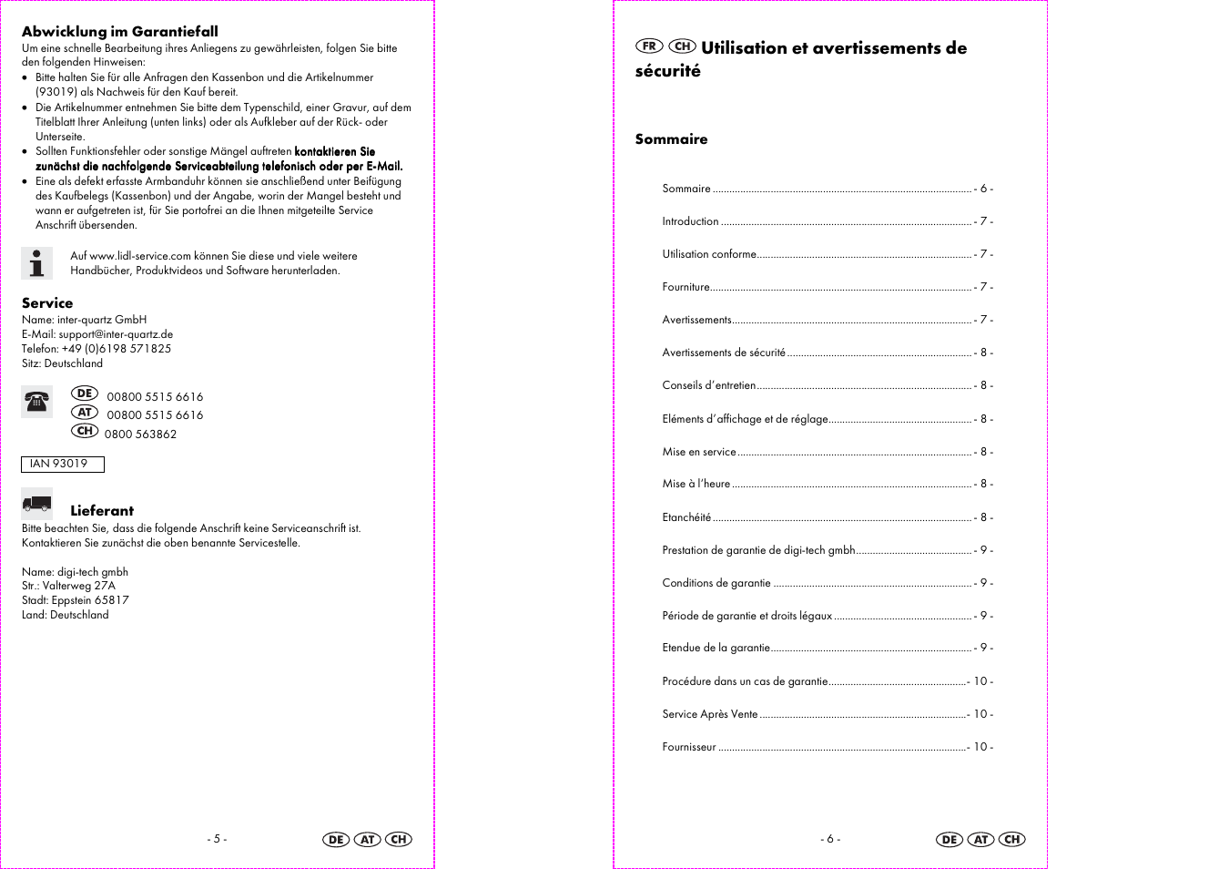 Utilisation et avertissements de sécurité | Auriol 2-LD3523-2 User Manual | Page 4 / 12