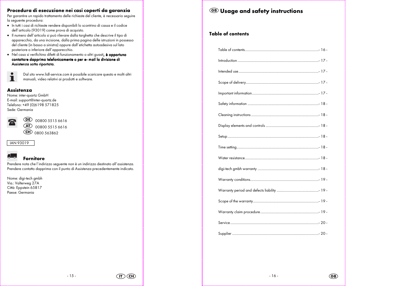 Usage and safety instructions | Auriol 2-LD3523-2 User Manual | Page 9 / 12
