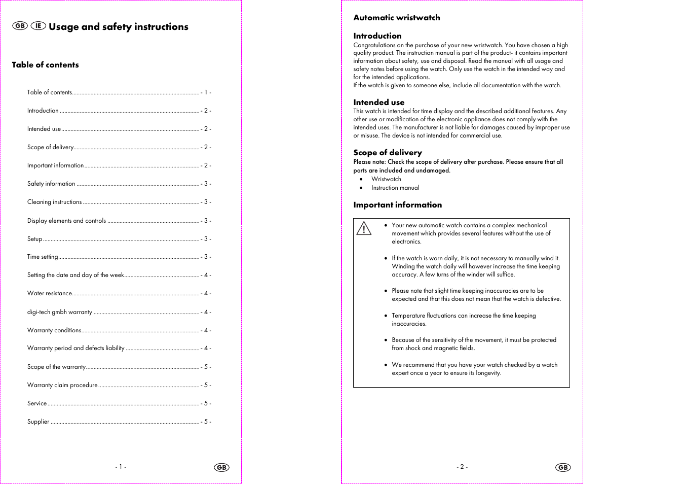 Usage and safety instructions | Auriol 2-LD3523-3 User Manual | Page 2 / 10