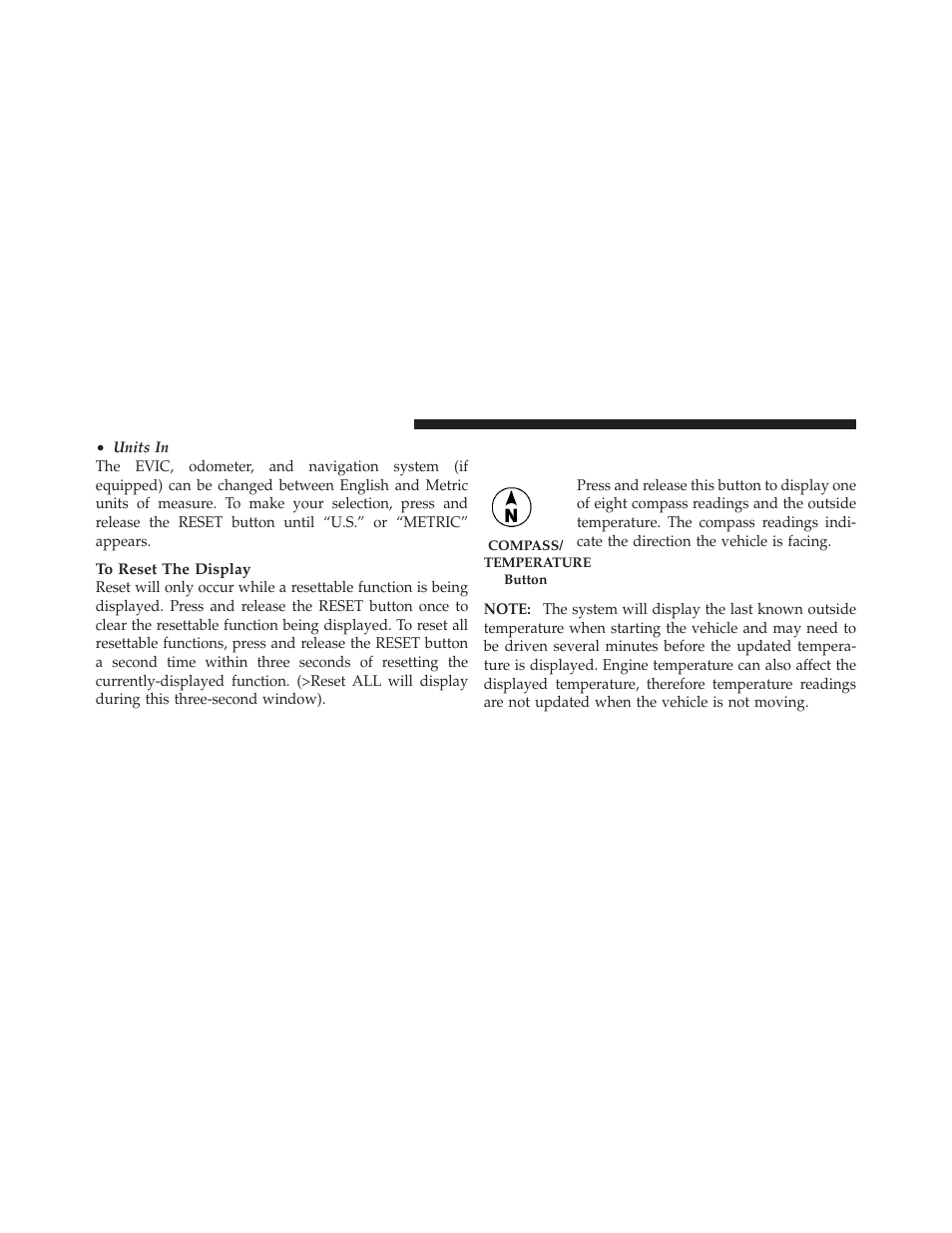 Compass display / eco (fuel saver mode), If equipped | Dodge JOURNEY 2010 User Manual | Page 207 / 512