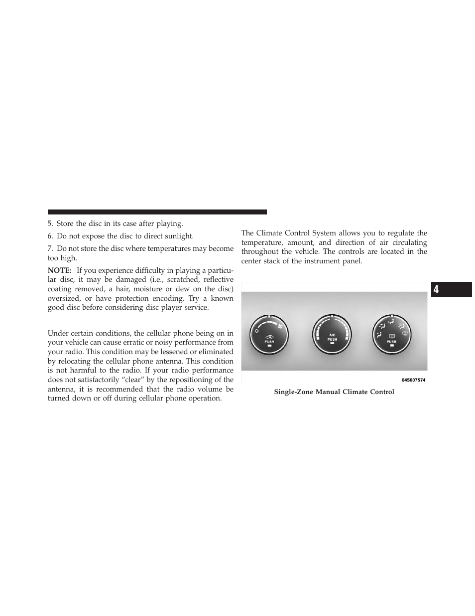 Radio operation and cellular phones, Climate controls, Manual heating and air conditioning system | Manual heating and air conditioning, System | Dodge JOURNEY 2010 User Manual | Page 272 / 512