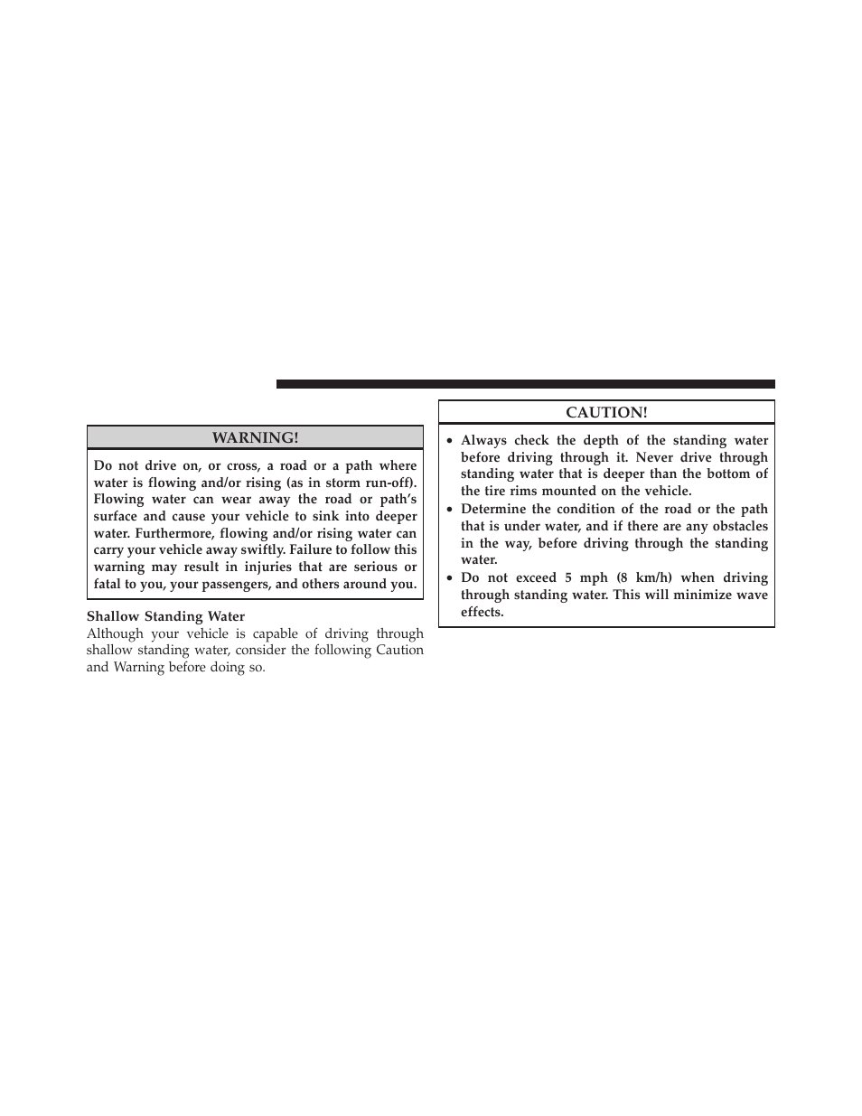 Flowing/rising water | Dodge JOURNEY 2010 User Manual | Page 309 / 512