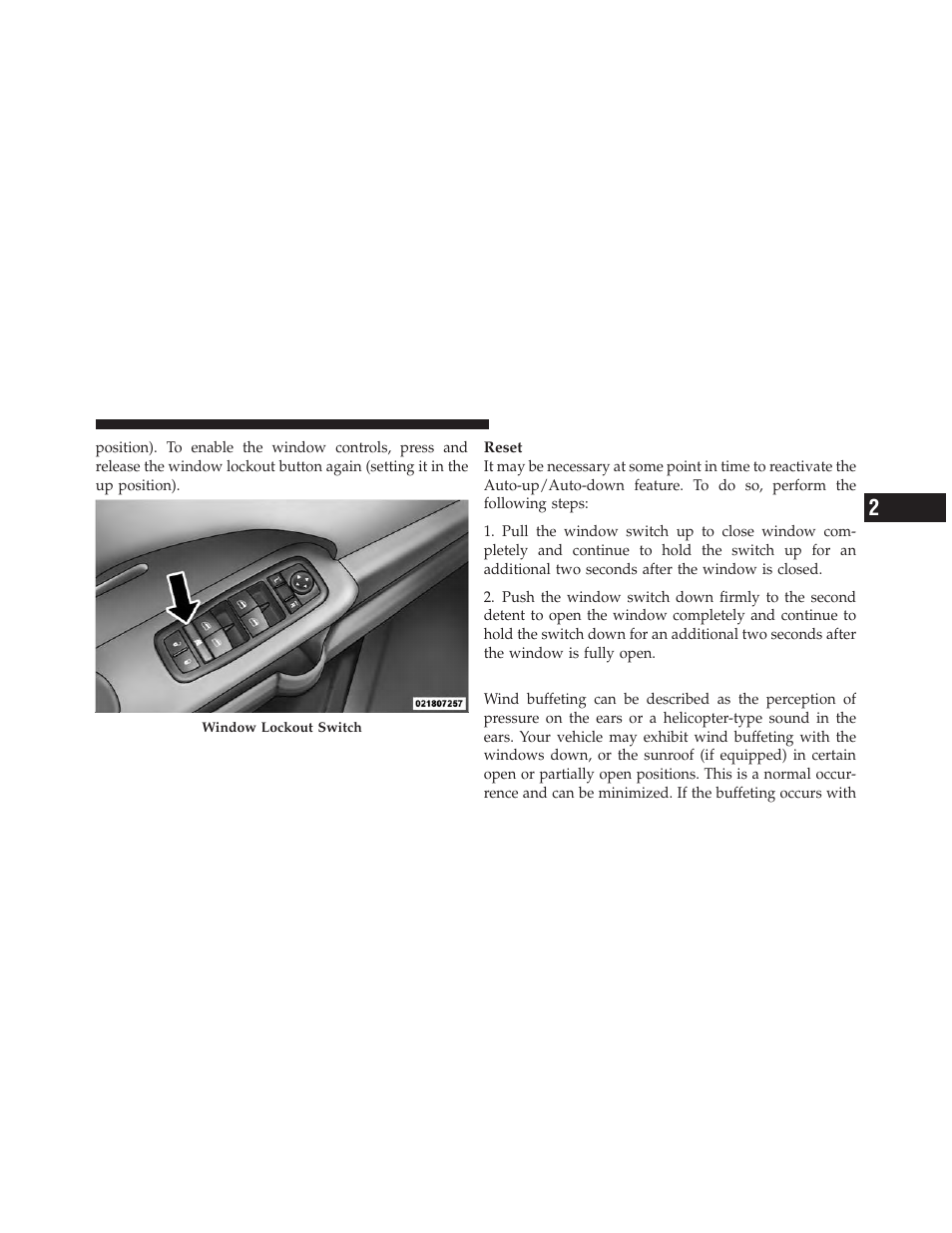 Wind buffeting | Dodge JOURNEY 2010 User Manual | Page 38 / 512