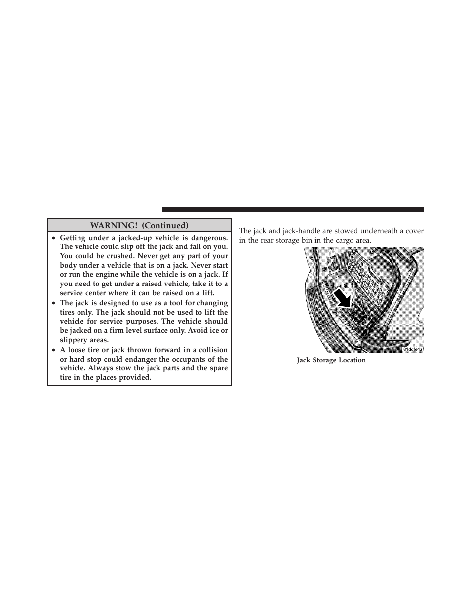 Jack location | Dodge JOURNEY 2010 User Manual | Page 383 / 512