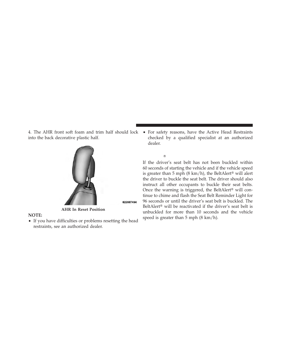 Enhanced seat belt use reminder system (beltalert), Enhanced seat belt use reminder system, Beltalert | Dodge JOURNEY 2010 User Manual | Page 53 / 512