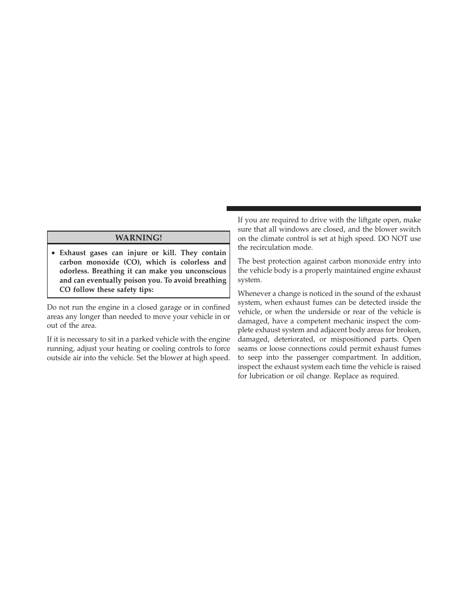 Exhaust gas | Dodge JOURNEY 2010 User Manual | Page 85 / 512