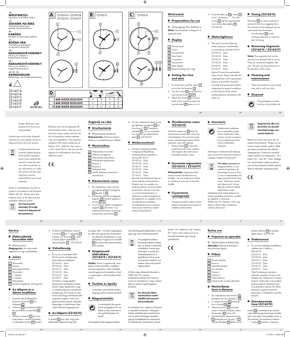 Auriol Z31631 User Manual | 2 pages