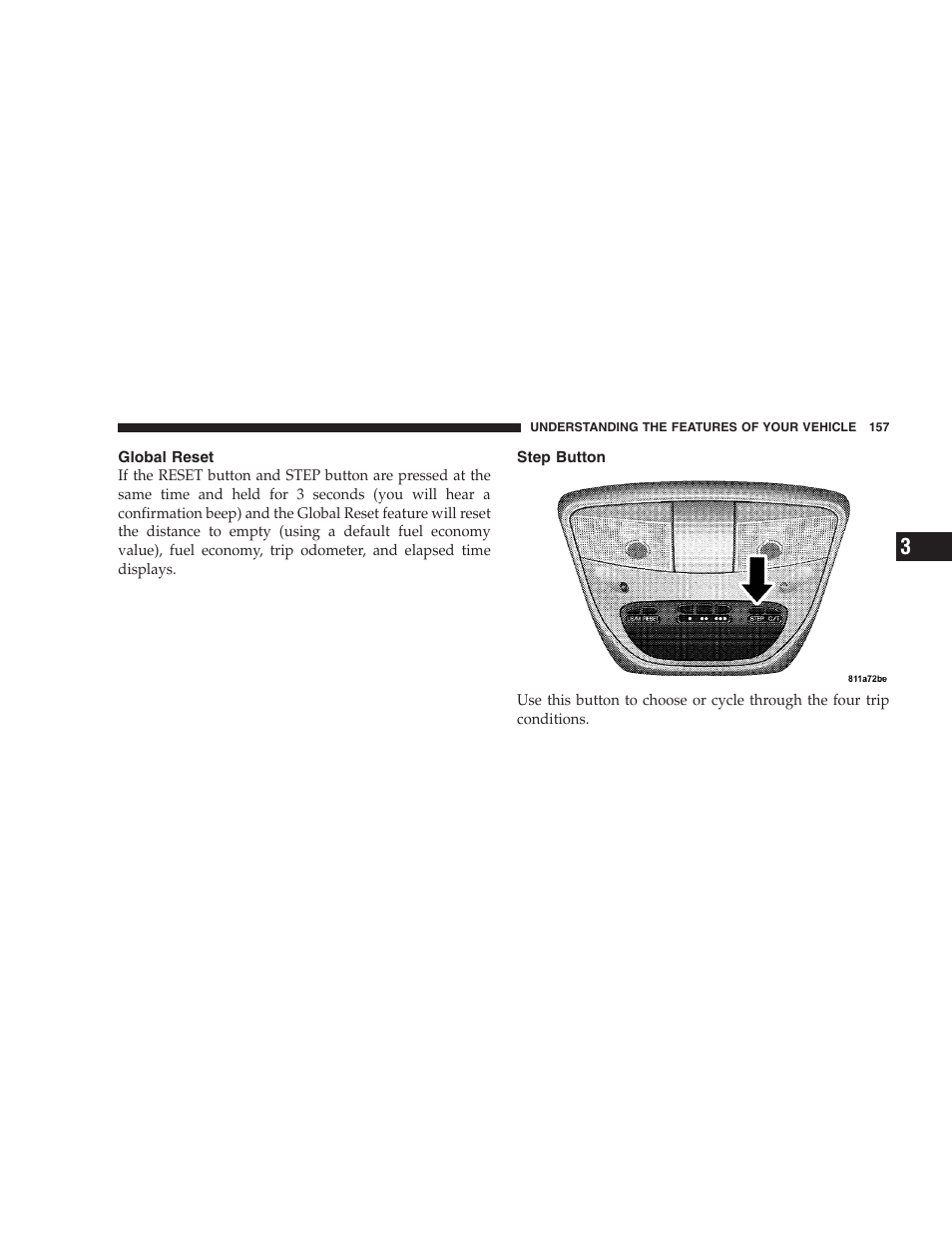 Global reset, Step button | Dodge 2006 HB Durango User Manual | Page 157 / 440