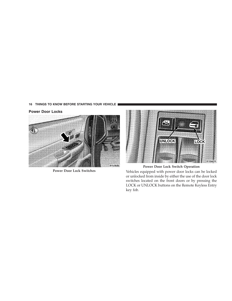 Power door locks | Dodge 2006 HB Durango User Manual | Page 16 / 440