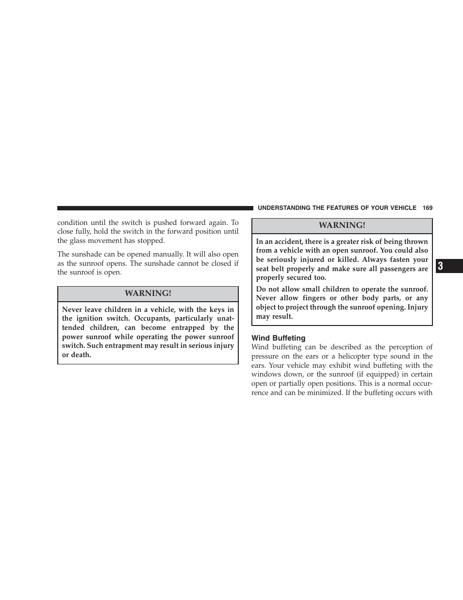 Wind buffeting | Dodge 2006 HB Durango User Manual | Page 169 / 440