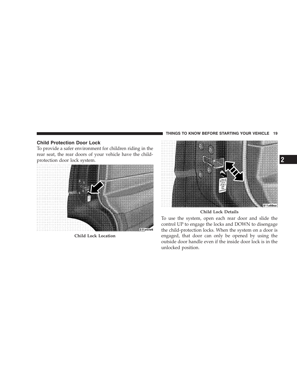 Child protection door lock | Dodge 2006 HB Durango User Manual | Page 19 / 440