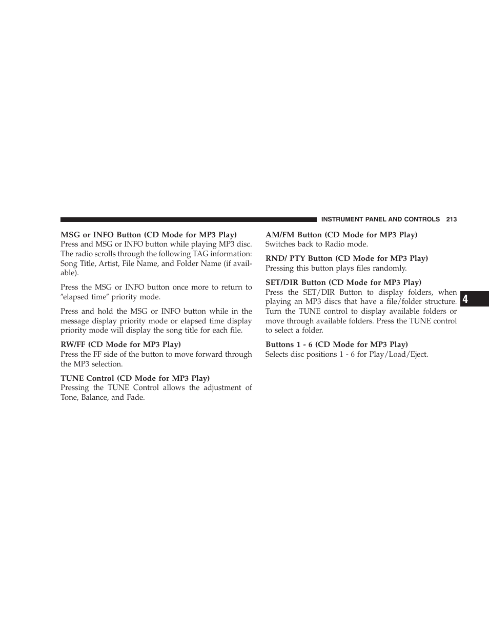 Dodge 2006 HB Durango User Manual | Page 213 / 440