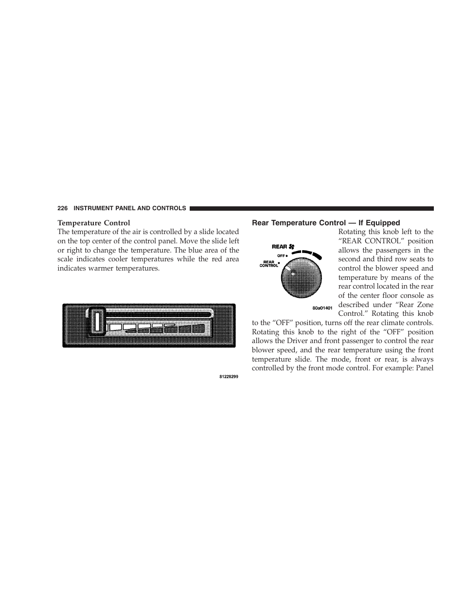 Rear temperature control — if equipped | Dodge 2006 HB Durango User Manual | Page 226 / 440