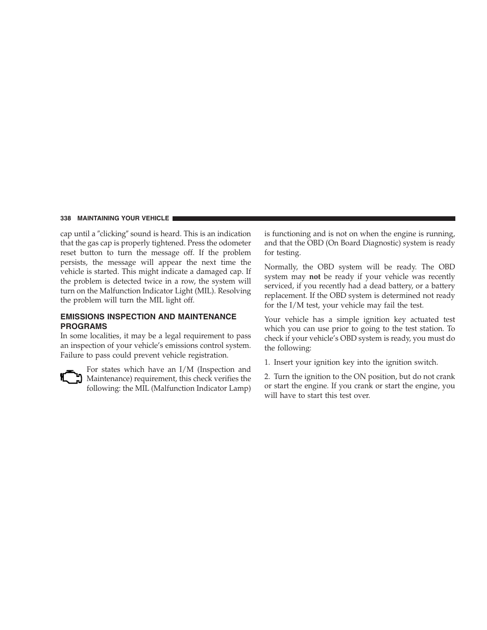 Emissions inspection and maintenance, Programs | Dodge 2006 HB Durango User Manual | Page 338 / 440