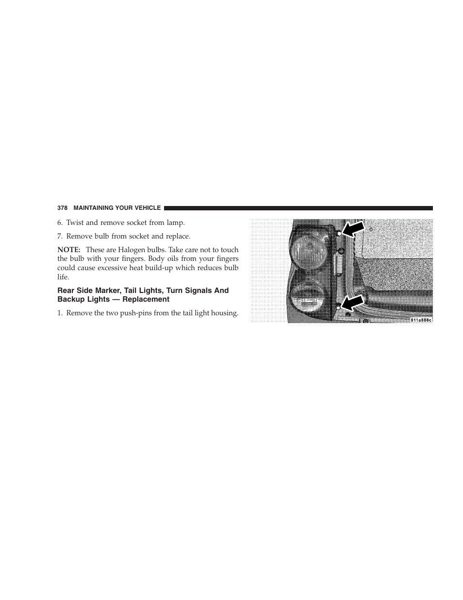 Rear side marker, tail lights, turn signals, And backup lights — replacement | Dodge 2006 HB Durango User Manual | Page 378 / 440