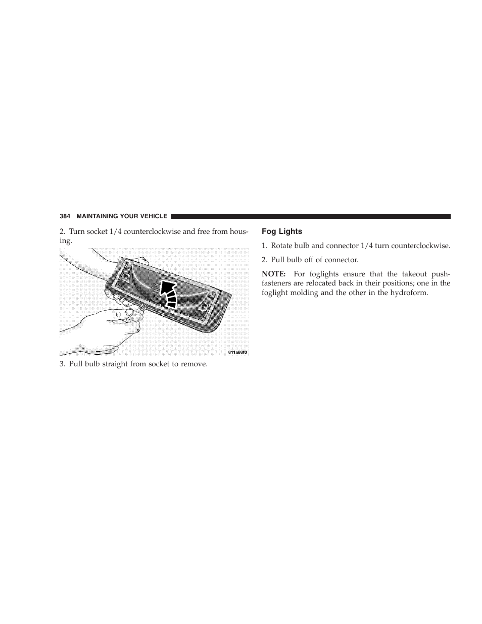 Fog lights | Dodge 2006 HB Durango User Manual | Page 384 / 440