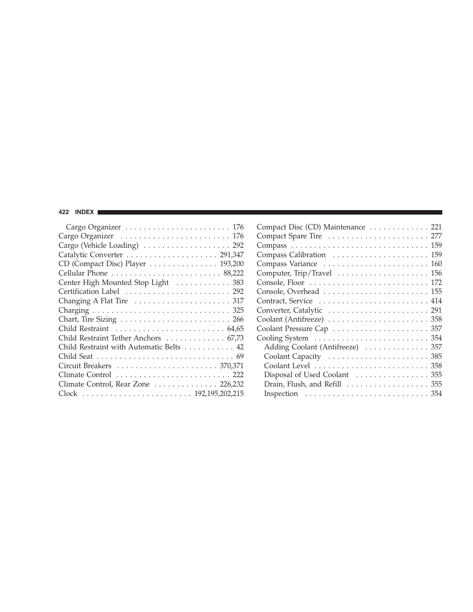 Dodge 2006 HB Durango User Manual | Page 422 / 440