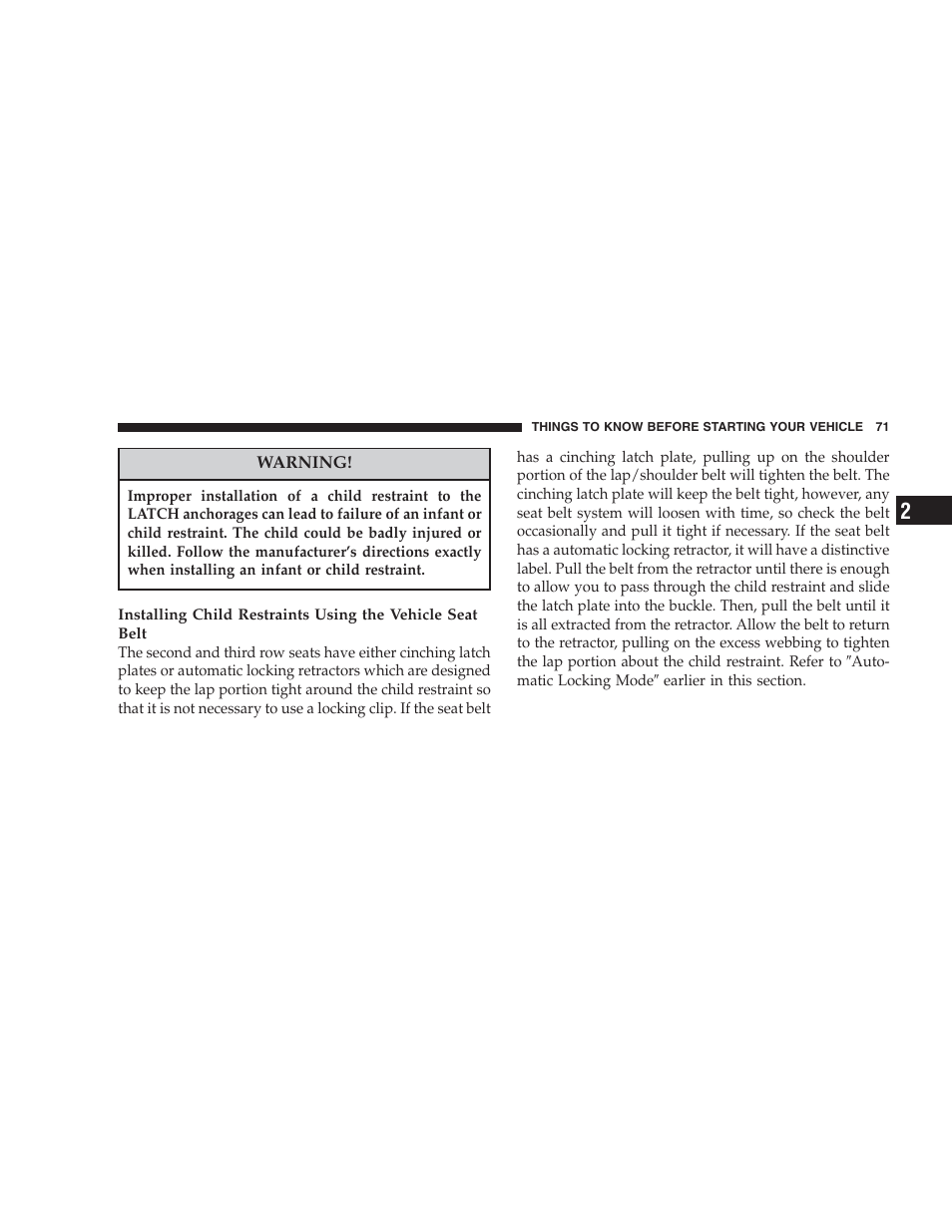 Dodge 2006 HB Durango User Manual | Page 71 / 440