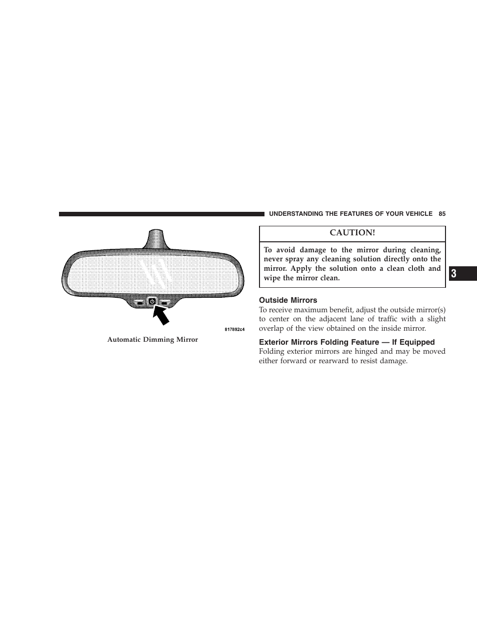 Outside mirrors, Exterior mirrors folding feature — if, Equipped | Dodge 2006 HB Durango User Manual | Page 85 / 440