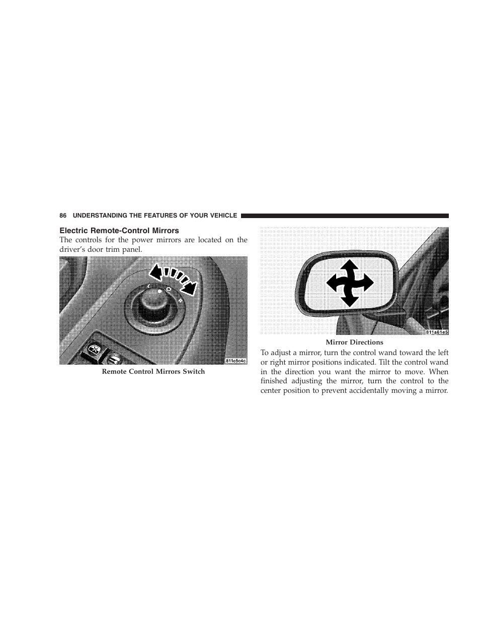 Electric remote-control mirrors | Dodge 2006 HB Durango User Manual | Page 86 / 440