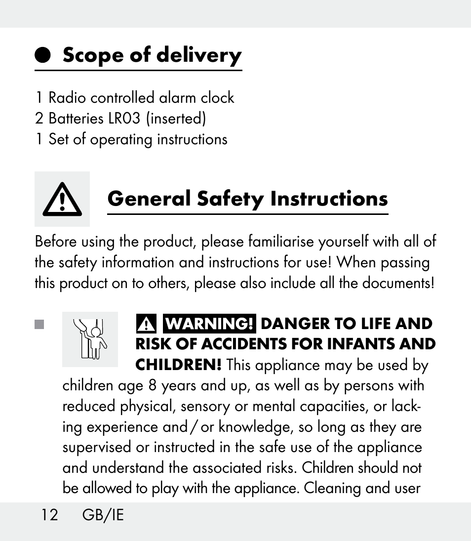 Scope of delivery, General safety instructions | Auriol Z31481A_B_C User Manual | Page 12 / 68
