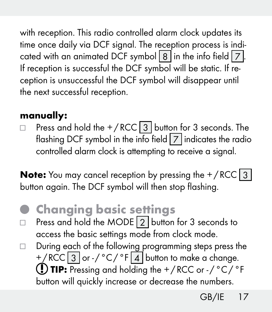 Changing basic settings | Auriol Z31481A_B_C User Manual | Page 17 / 68