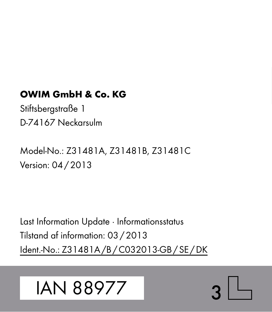 Auriol Z31481A_B_C User Manual | Page 68 / 68