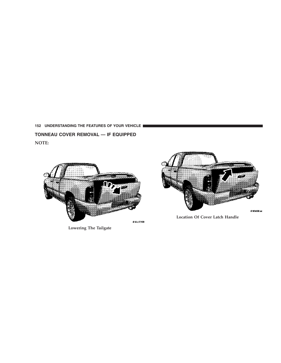 Tonneau cover removal — if equipped | Dodge 2006 DR Ram SRT-10 User Manual | Page 152 / 384