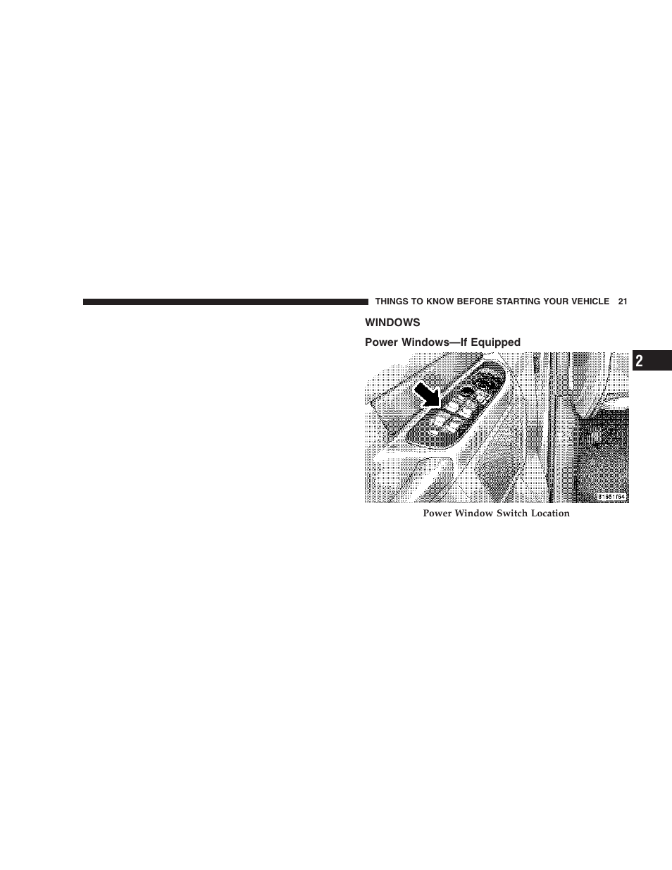 Windows, Power windows—if equipped | Dodge 2006 DR Ram SRT-10 User Manual | Page 21 / 384