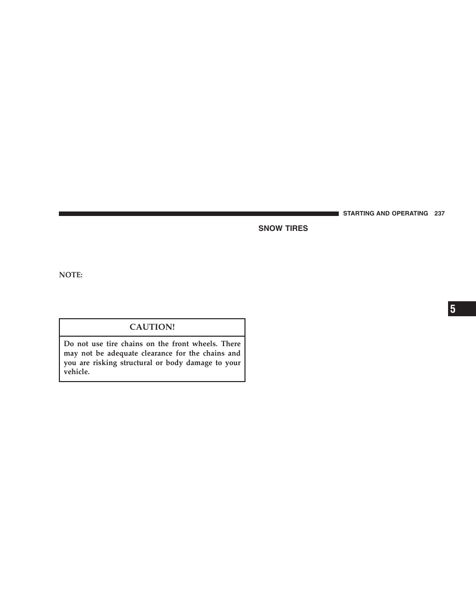 Snow tires | Dodge 2006 DR Ram SRT-10 User Manual | Page 237 / 384