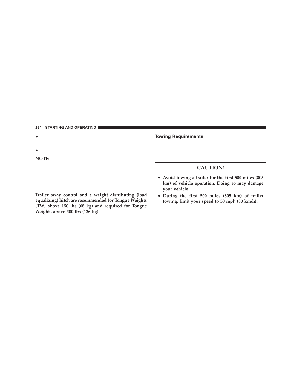 Towing requirements | Dodge 2006 DR Ram SRT-10 User Manual | Page 254 / 384