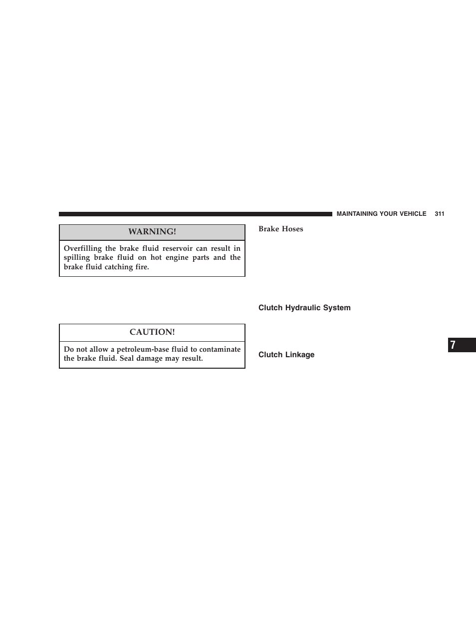Clutch hydraulic system, Clutch linkage | Dodge 2006 DR Ram SRT-10 User Manual | Page 311 / 384