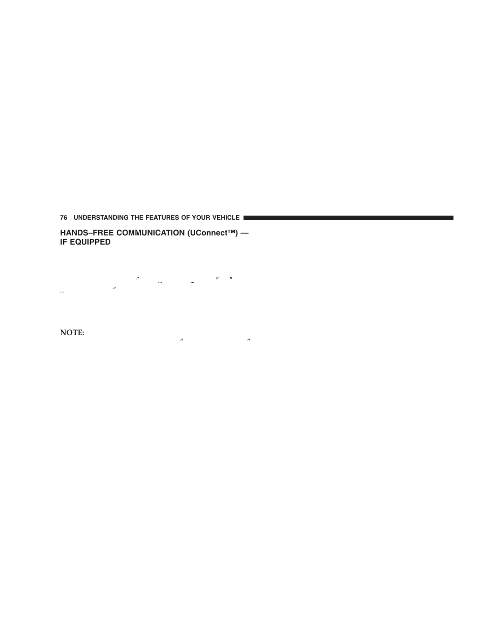 Hands–free communication (uconnect™), If equipped | Dodge 2006 DR Ram SRT-10 User Manual | Page 76 / 384