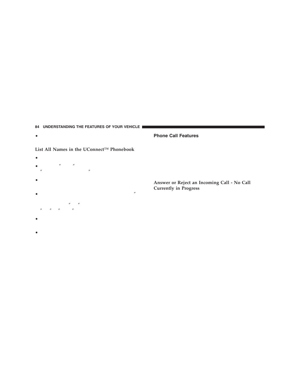 Phone call features | Dodge 2006 DR Ram SRT-10 User Manual | Page 84 / 384