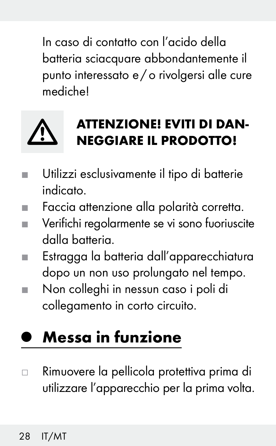 Messa in funzione | Auriol Z31482A_B User Manual | Page 28 / 72